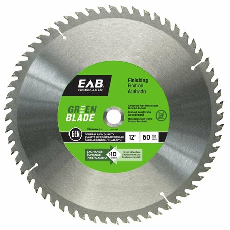 EXCHANGE-A-BLADE 12 in. x 60 Teeth Finishing Green Blade Saw Blade - Recyclable Exchangeable 1110192